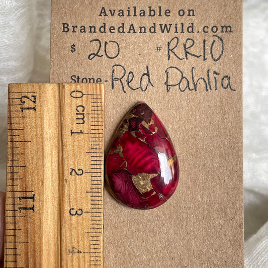 Red Dahlia Cabochon - RD10 BCE103E3-3ECC-413A-81C7-EA91F9A24DDA Brandedandwild.com