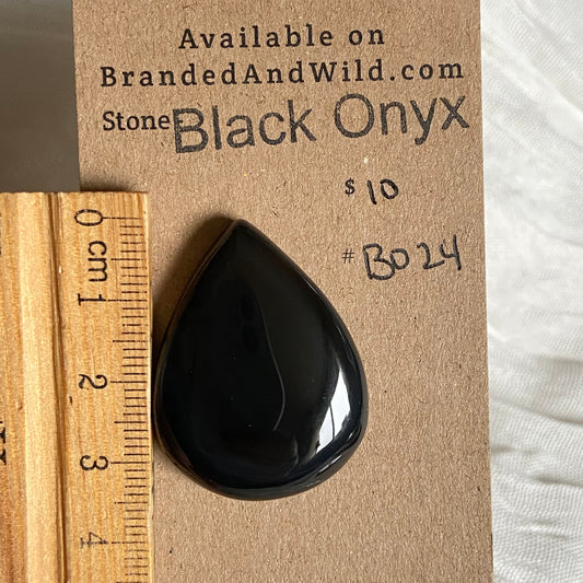 Black Onyx - Cabochon - B024 BD405033-885C-4533-966D-CFD1544E243F Brandedandwild.com