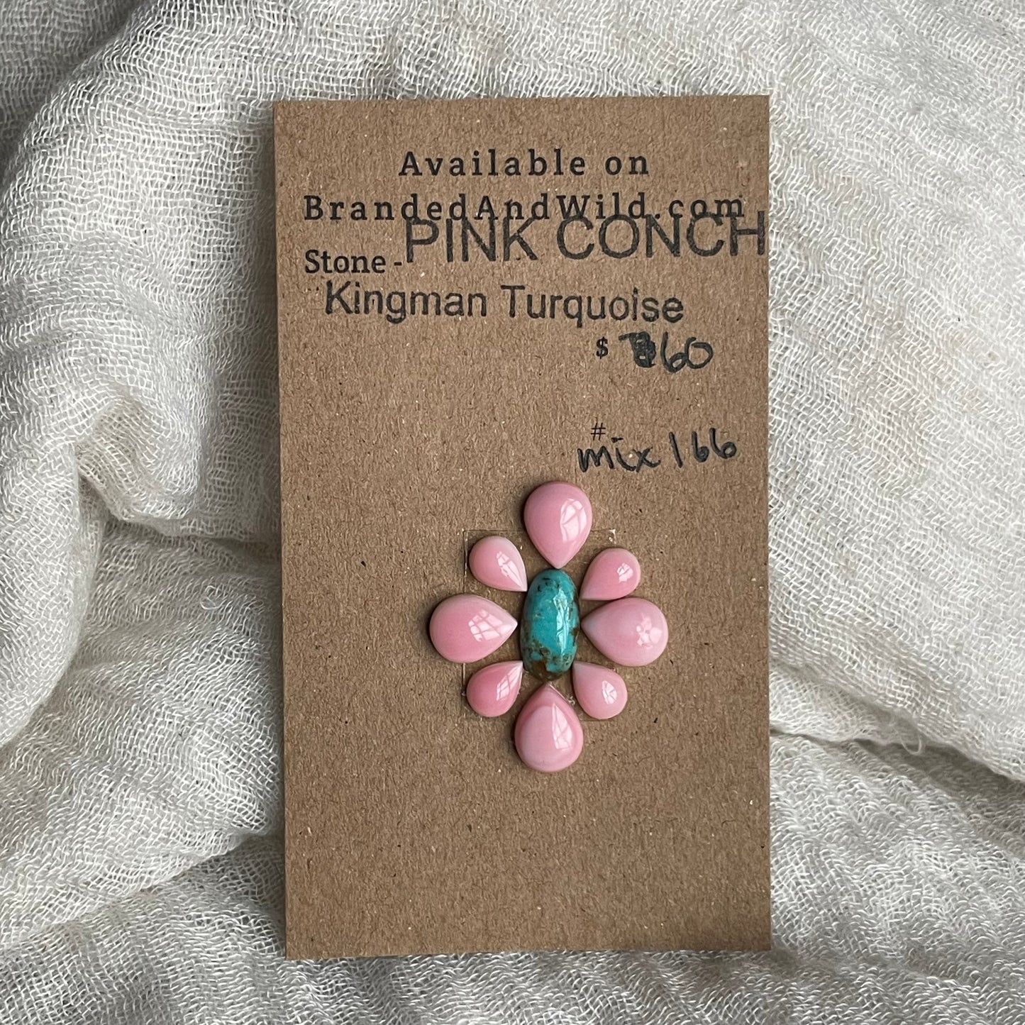 Kingman / Pink Conch Cabochon - Mix166 BD670E61-2F71-4403-B81B-B4A7DAF0BFCC Brandedandwild.com