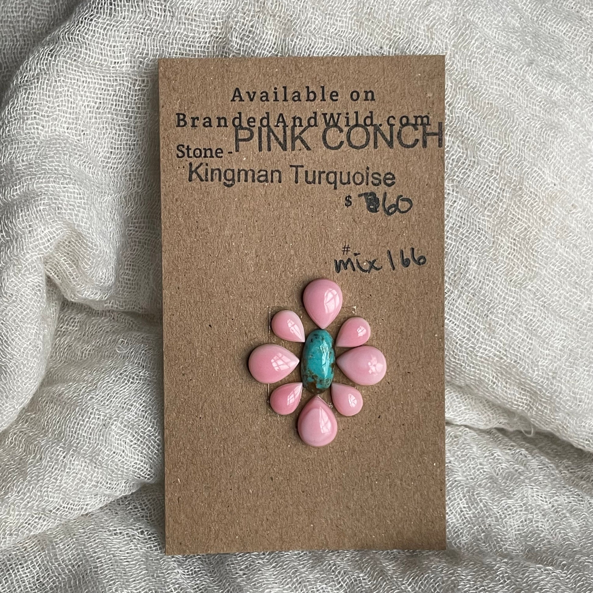 Kingman / Pink Conch Cabochon - Mix166 BD670E61-2F71-4403-B81B-B4A7DAF0BFCC Brandedandwild.com