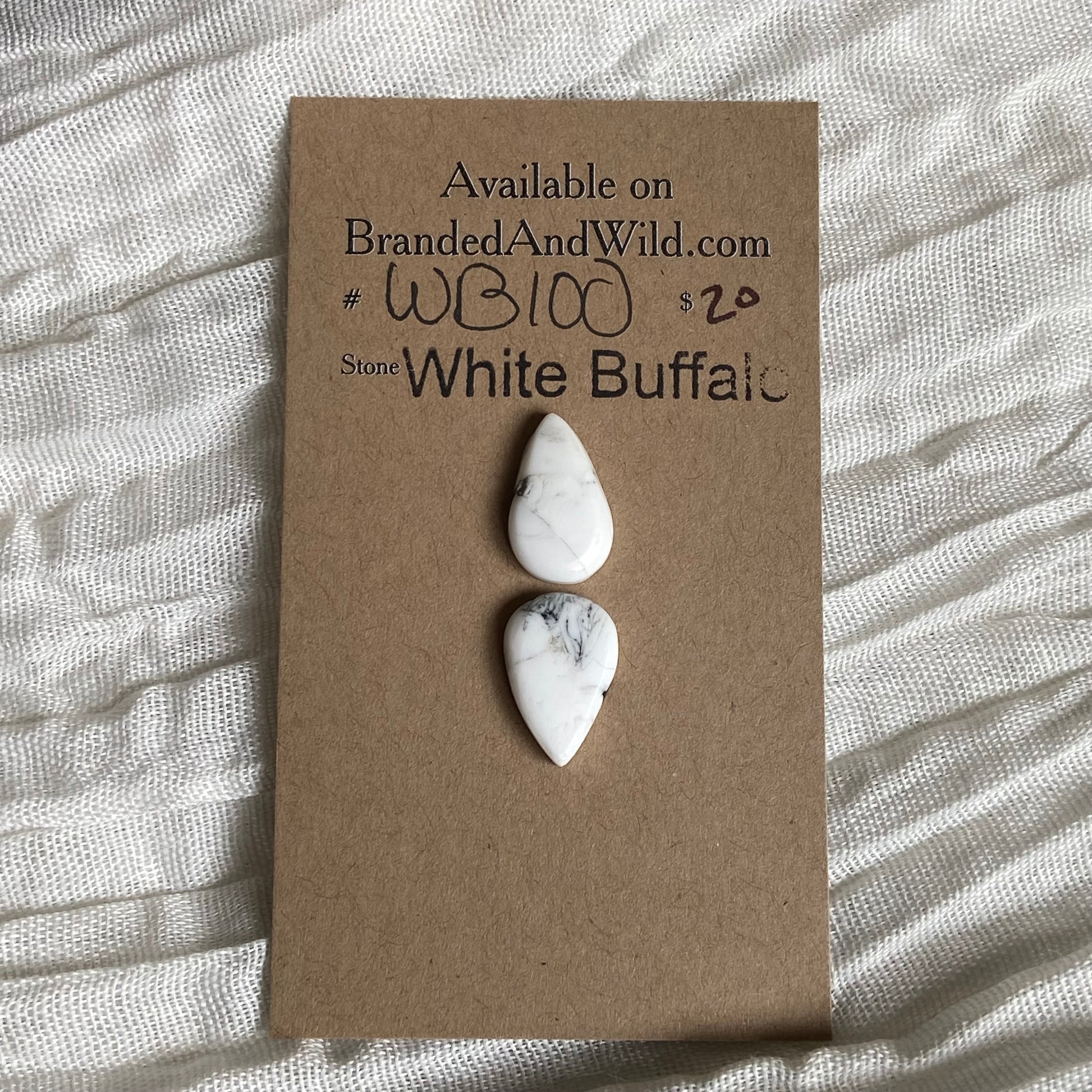 White Buffalo Cabochon - WB100 BD91CD24-7A8D-4801-8031-7F28155BE3F5 Brandedandwild.com