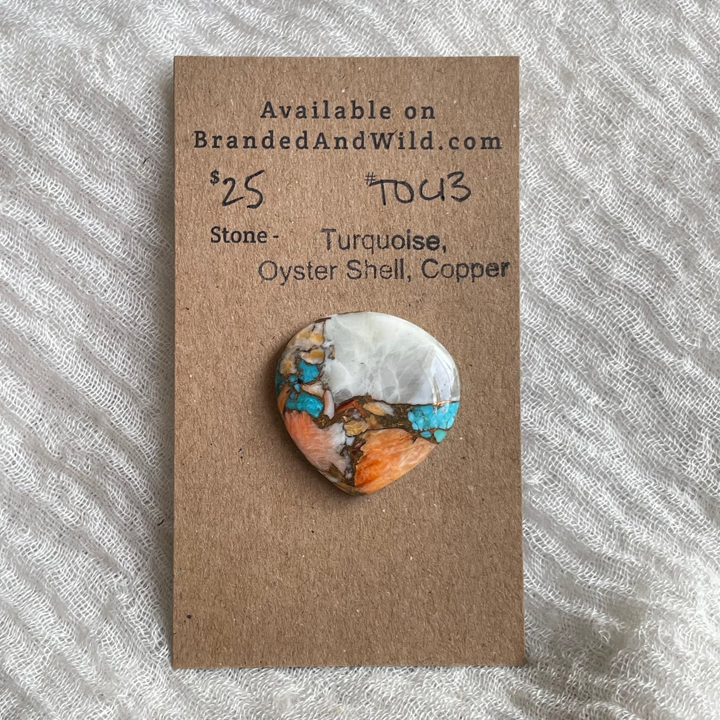 Turquoise, Oystershell, Copper Cabochon - TOC13 BE1C0696-05FC-4D30-A645-E8498DF9D98E Brandedandwild.com