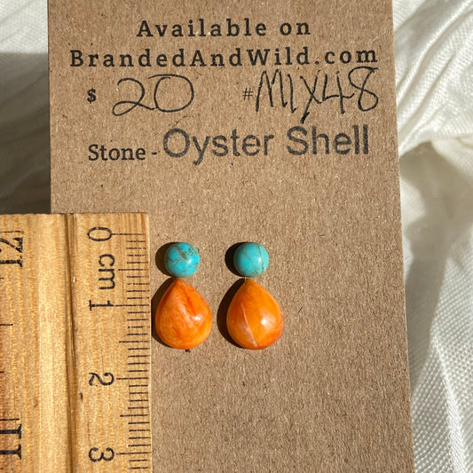 Oystershell / Kingman Turquoise Cabochon - MIX48 BE34B370-1A94-4BCF-ABC3-44E16296FB29 Brandedandwild.com