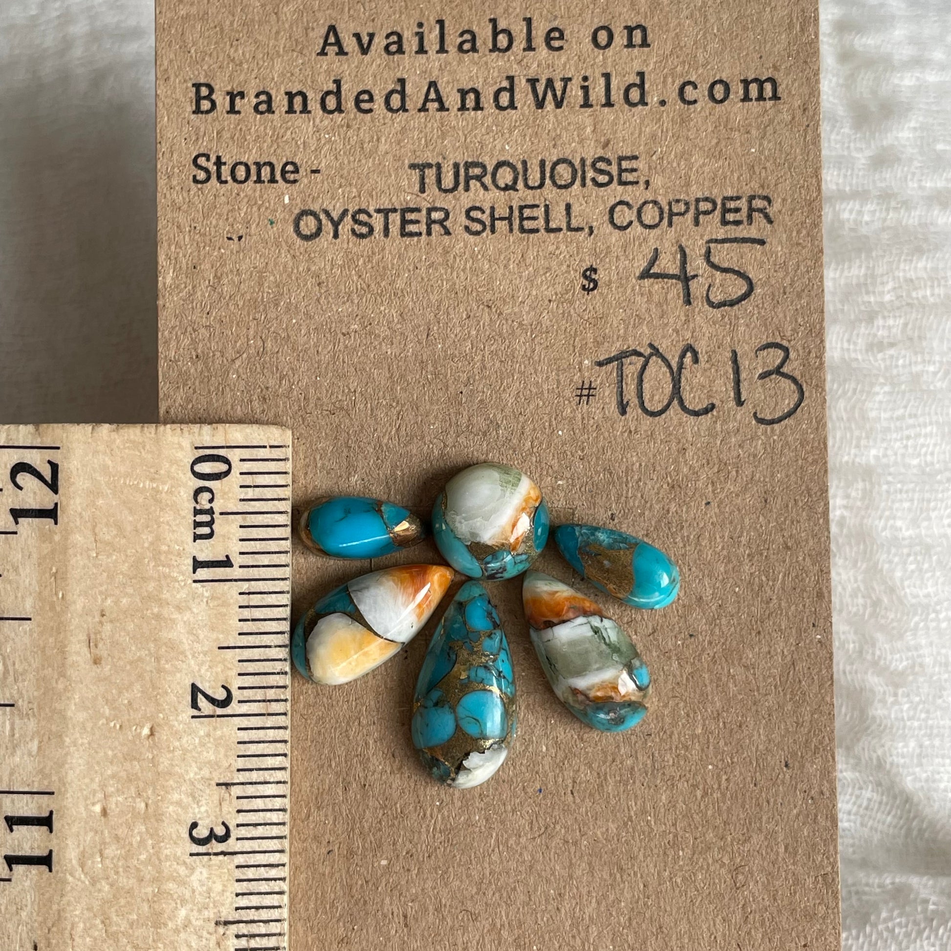 Turquoise, Oystershell, Copper Cabochon - TOC13 BEABE38A-08AB-4900-A90B-BC6891667DD4 Brandedandwild.com