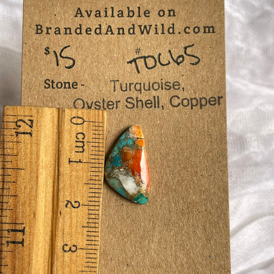 Turquoise, Oyster Shell, Copper Cabochon - TOC65 BED48E5E-BF98-4859-835D-0B674F9F8FD5 Brandedandwild.com