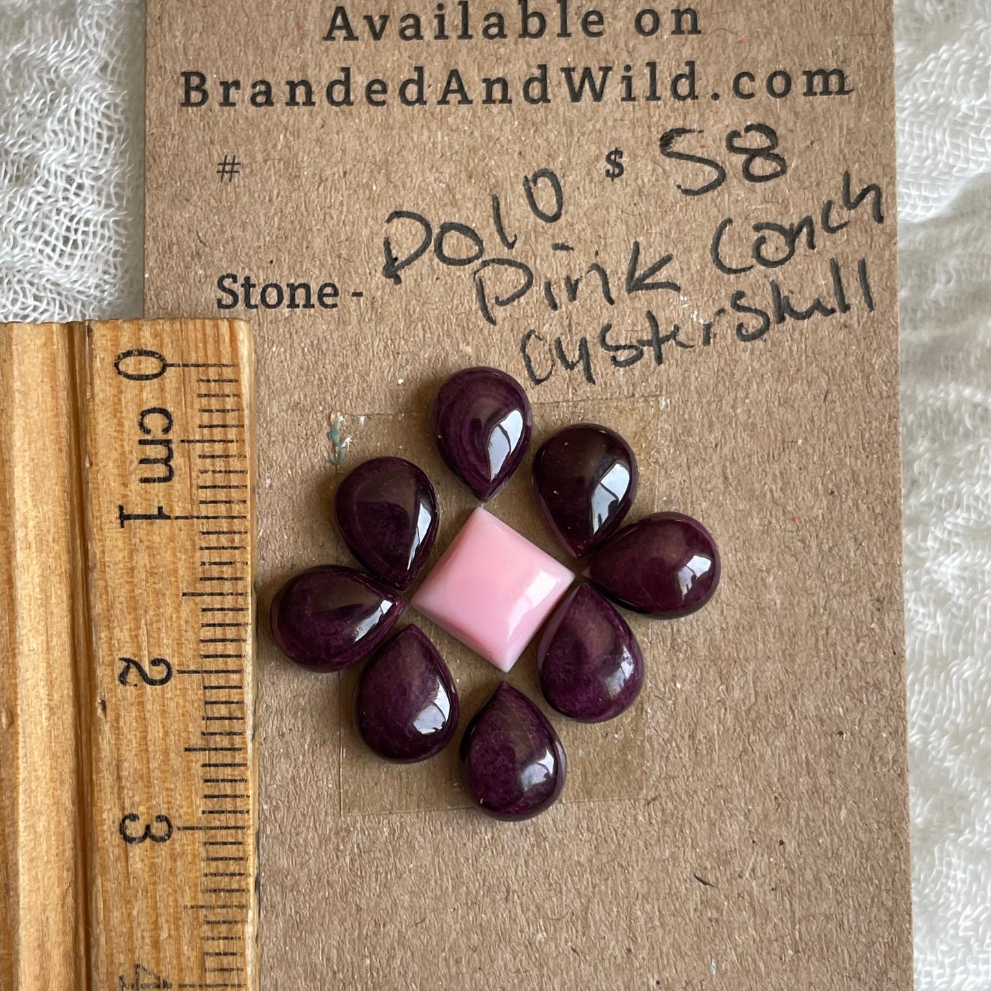 Pink Conch / Oyster Shell Cabochon - P010
