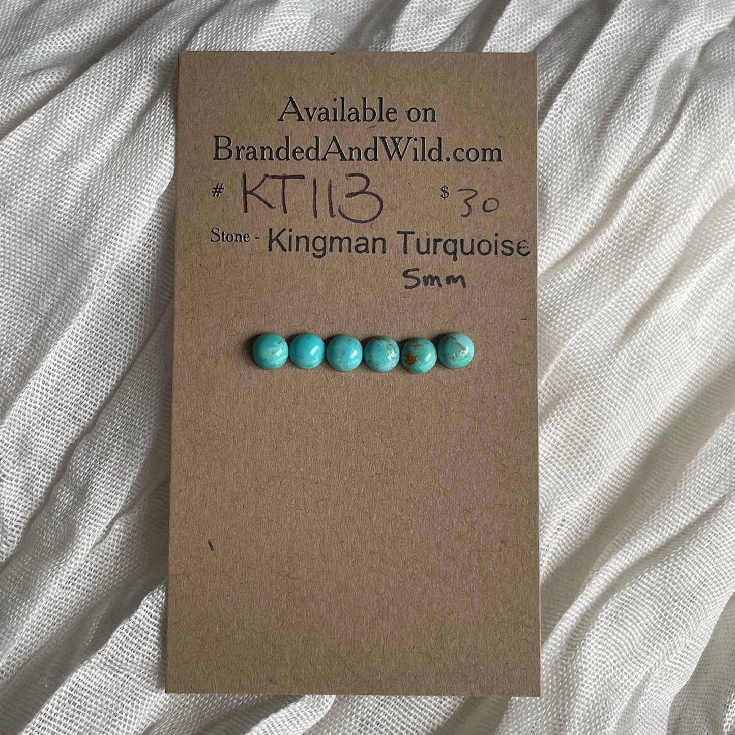 Kingman Turquoise Cabochon - KT113 BF43245C-DB51-4E83-A131-E2979C236F29 Brandedandwild.com