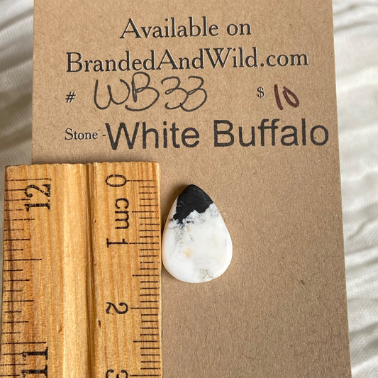 White Buffalo Cabochon - WB33 BFC4471F-0B8B-4CEE-9CF6-F5147848FA87 Brandedandwild.com