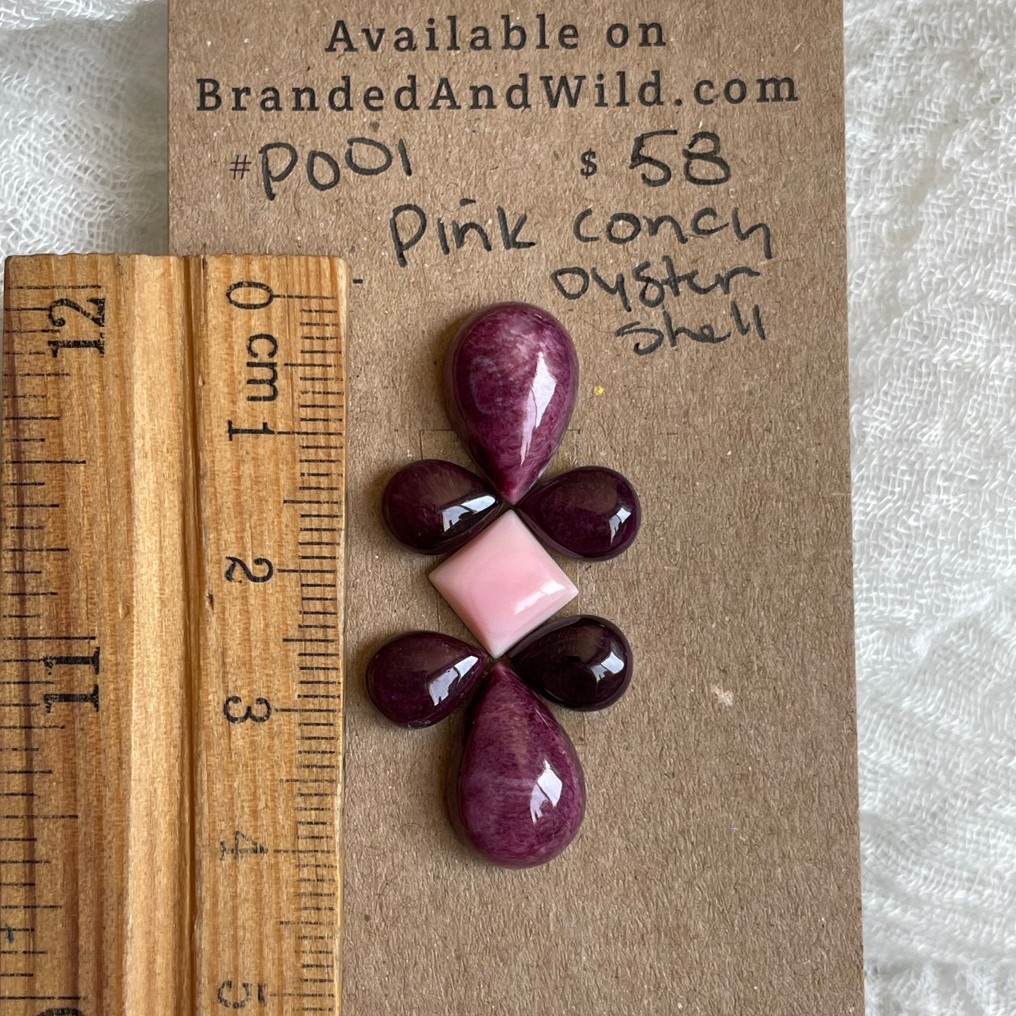 Pink Conch / Oyster Shell Cabochon - P001