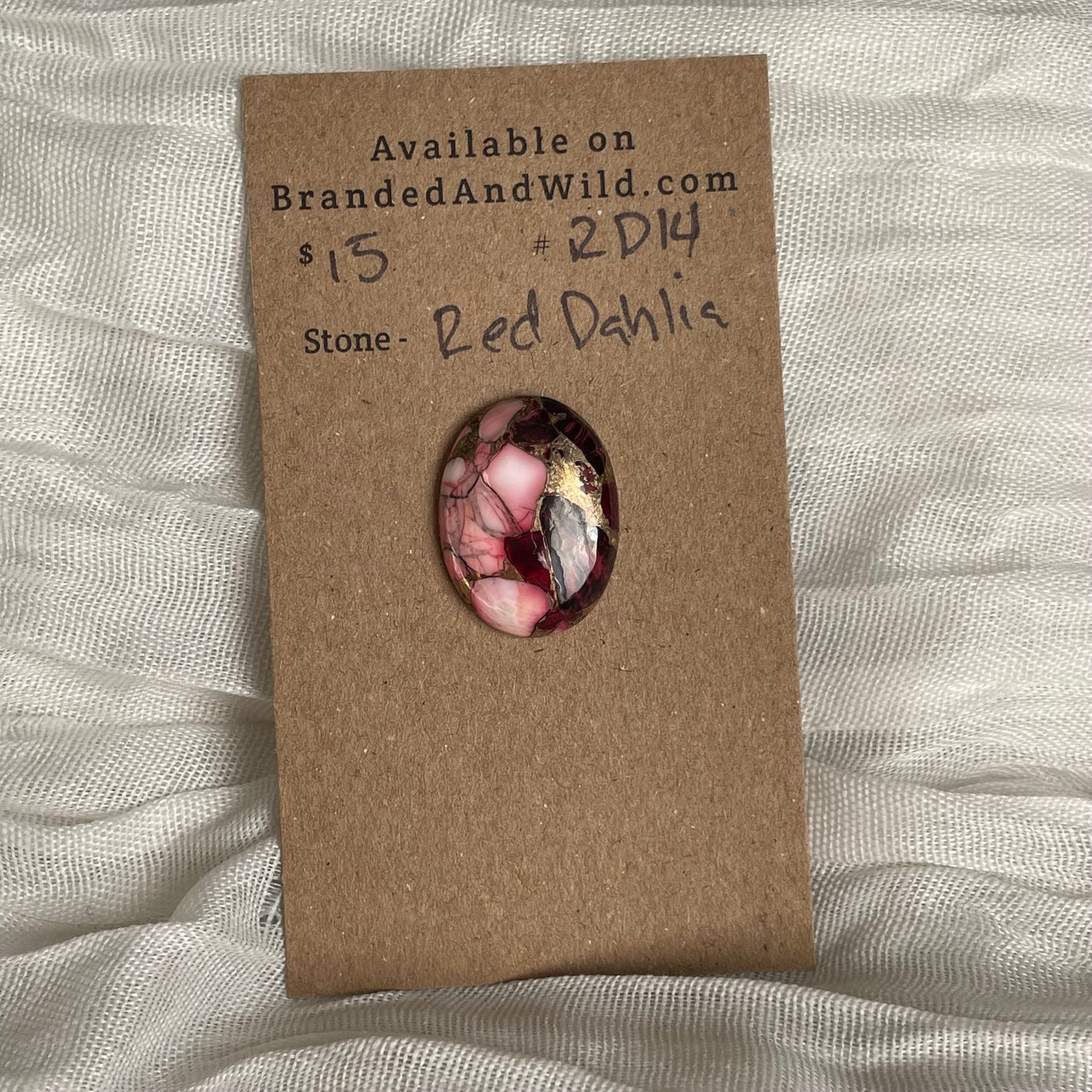 Red Dahlia Cabochon - RD14 C02A3F14-1776-4570-80B2-8A8F8A94F27C Brandedandwild.com