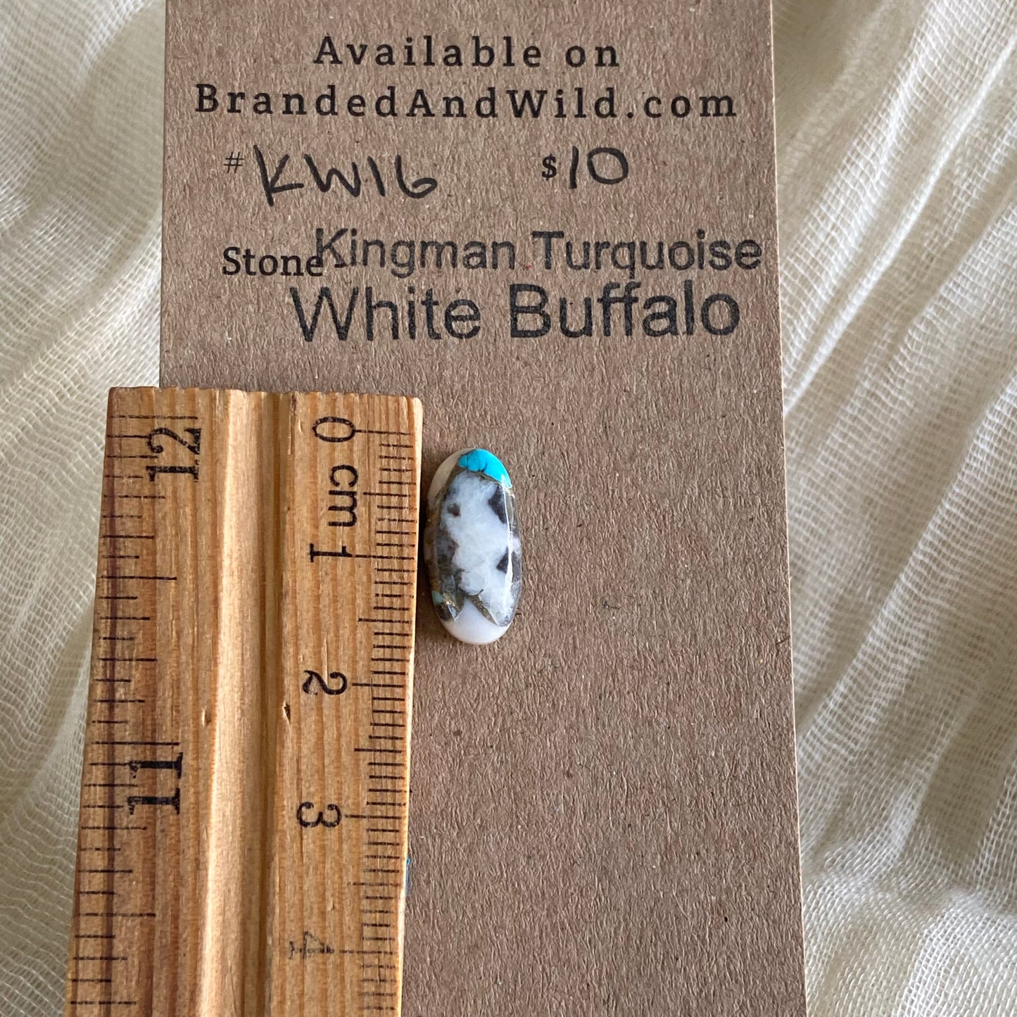 Kingman Turquoise, White Buffalo, Copper Cabochon - KW16