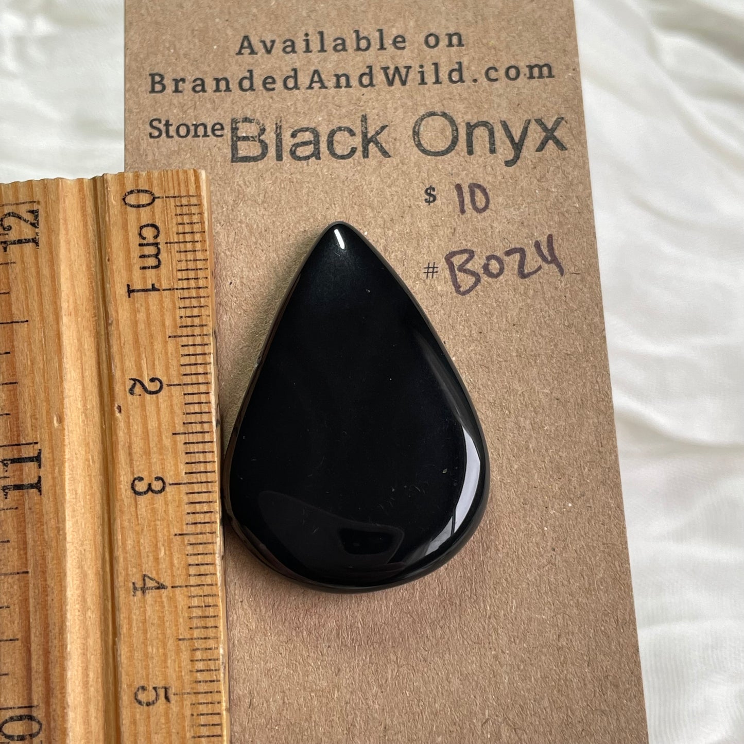 Black Onyx - Cabochon - B024 C0442615-658F-458B-8613-D0DAB66BAA81 Brandedandwild.com