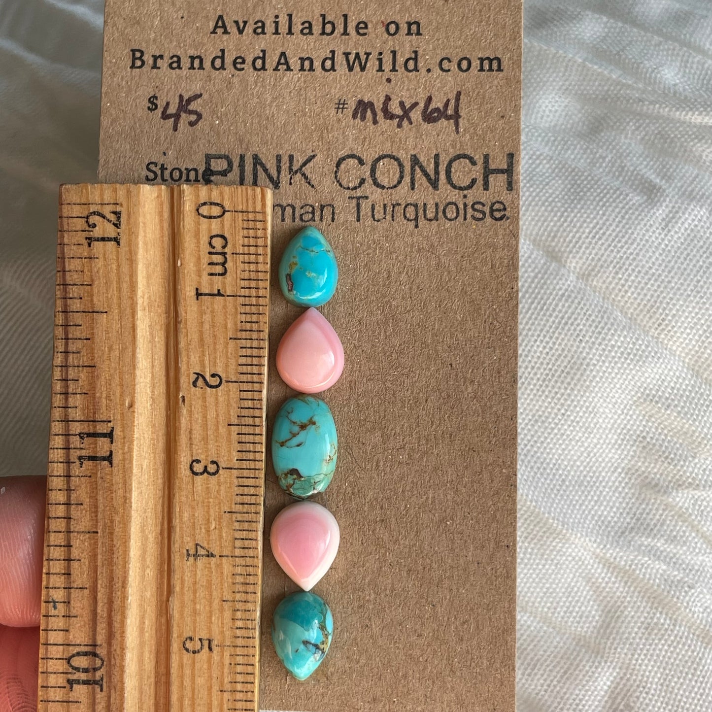 Kingman / Pink Conch Cabochon - MIX64 C0450B75-5E61-4014-AE29-1A192A6FD7B1 Brandedandwild.com