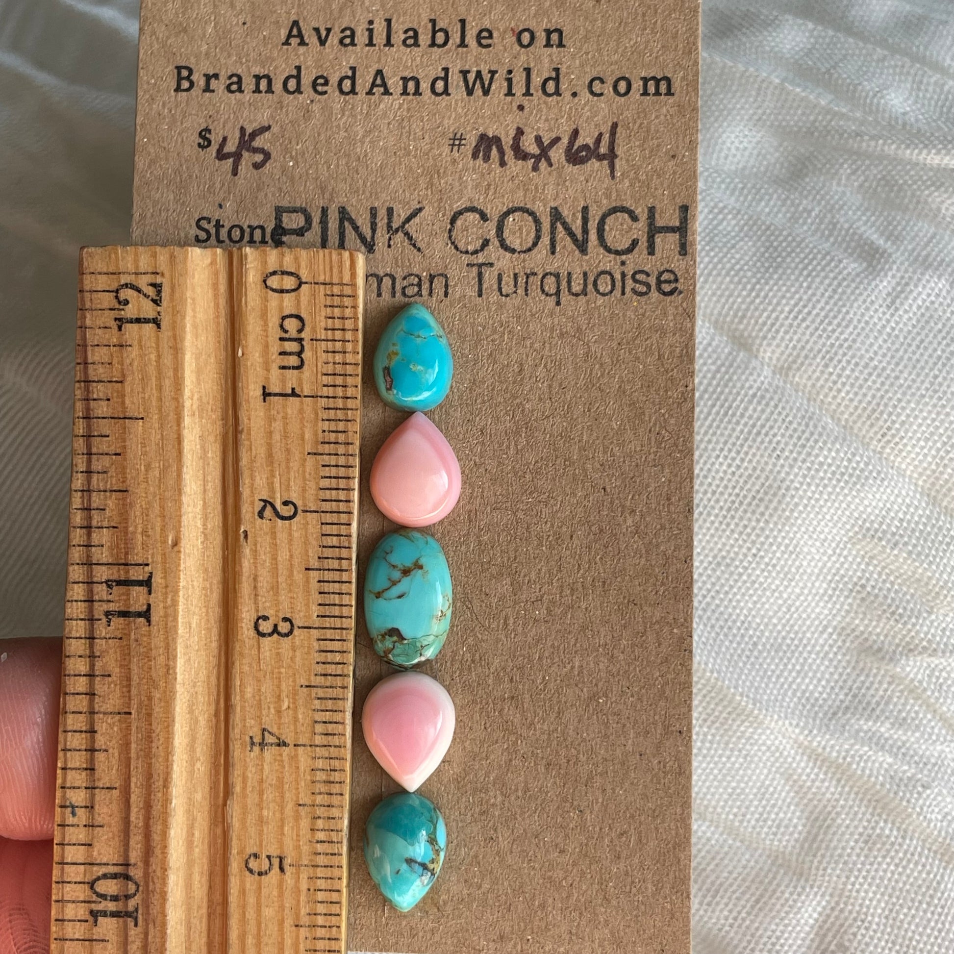 Kingman / Pink Conch Cabochon - MIX64 C0450B75-5E61-4014-AE29-1A192A6FD7B1 Brandedandwild.com