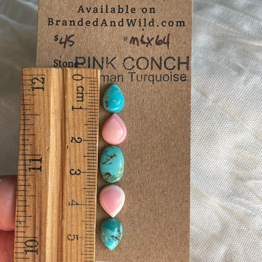 Kingman / Pink Conch Cabochon - MIX64 C0450B75-5E61-4014-AE29-1A192A6FD7B1 Brandedandwild.com