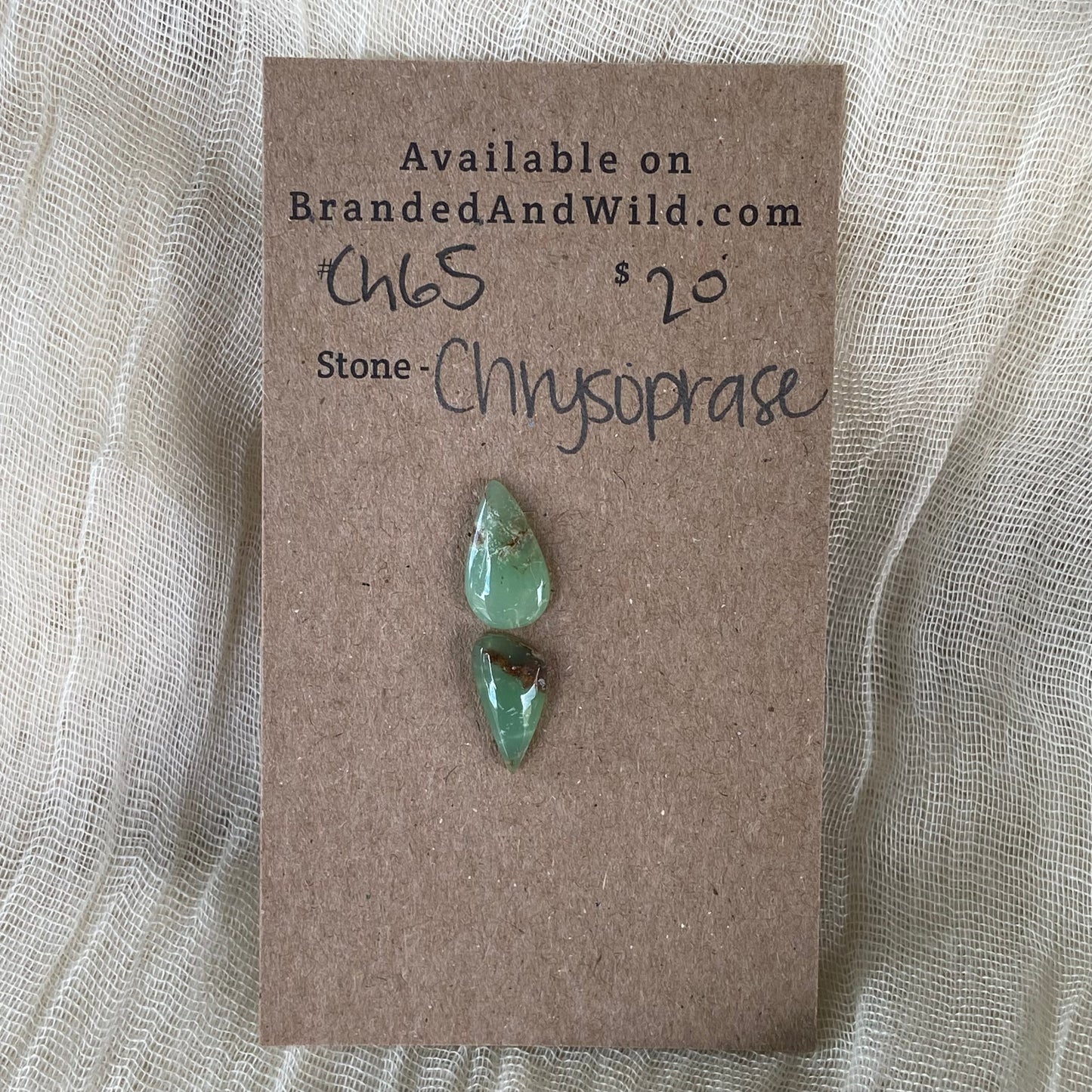 Chrysoprase Cabochon - Ch65 C05AC866-37D2-4D41-AC2A-56C48E8A3621 Brandedandwild.com