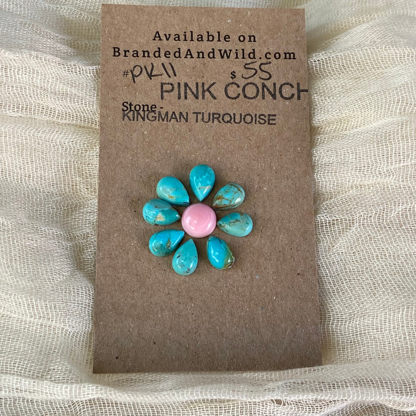 Pink Conch / Kingman Cabochon - PK11 C08AF511-871D-4689-8EB1-68A156B43F38 Brandedandwild.com