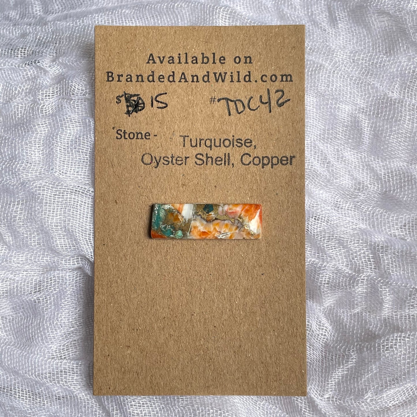 Turquoise, Oyster Shell, Copper Cabochon - TOC42 C0A33EEC-1F47-42A0-BEFB-E38C5AD92940 Brandedandwild.com