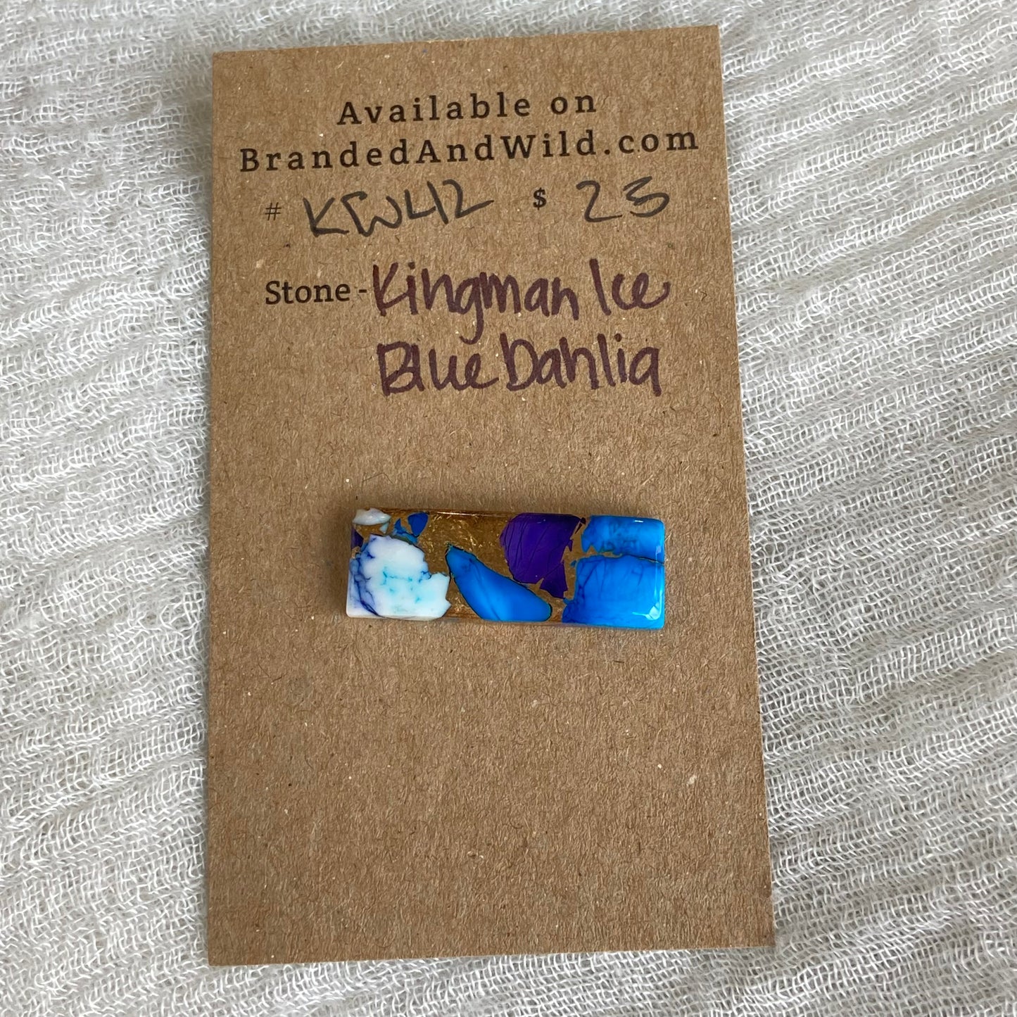 Kingman Ice Blue Dahlia Cabochon - KD42