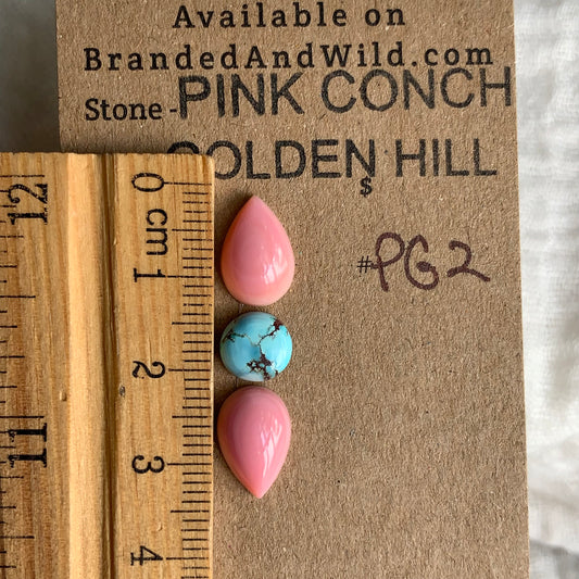 Pink Conch/Golden Hill Cabochon - PG2