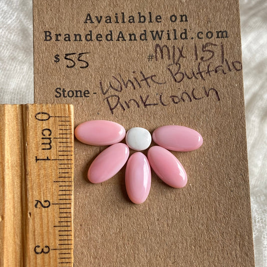Pink Conch / White Buffalo Cabochon - MIX151 C1094C04-E08D-4AC8-9CB1-3AAB55BBC875 Brandedandwild.com