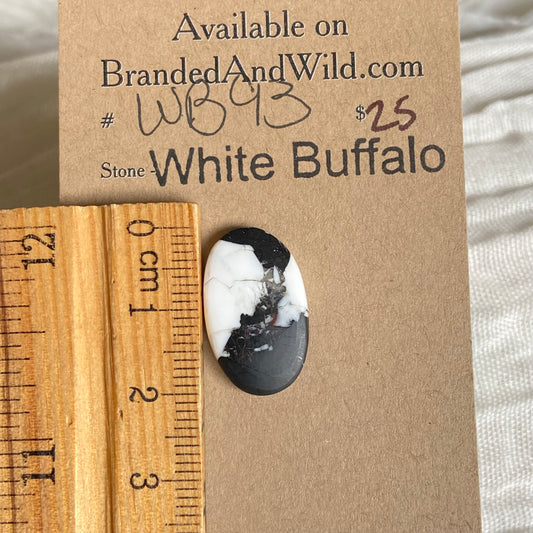 White Buffalo Cabochon - WB93 C1727A05-D4C6-4C4C-8655-8FC1B3CEE785 Brandedandwild.com