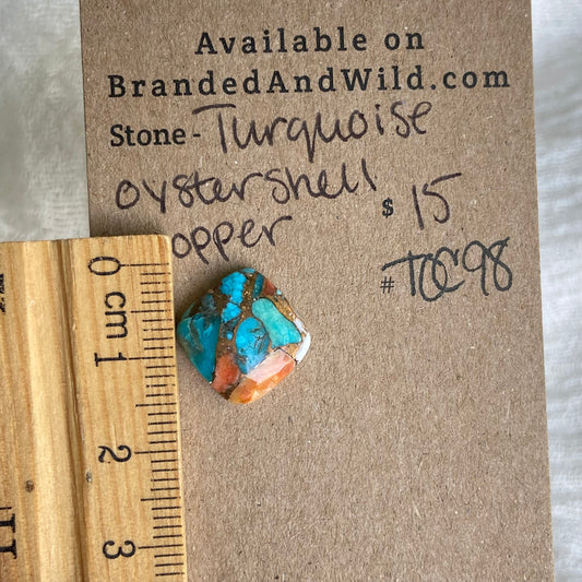 Turquoise, Oystershell, Copper Cabochon - TOC98