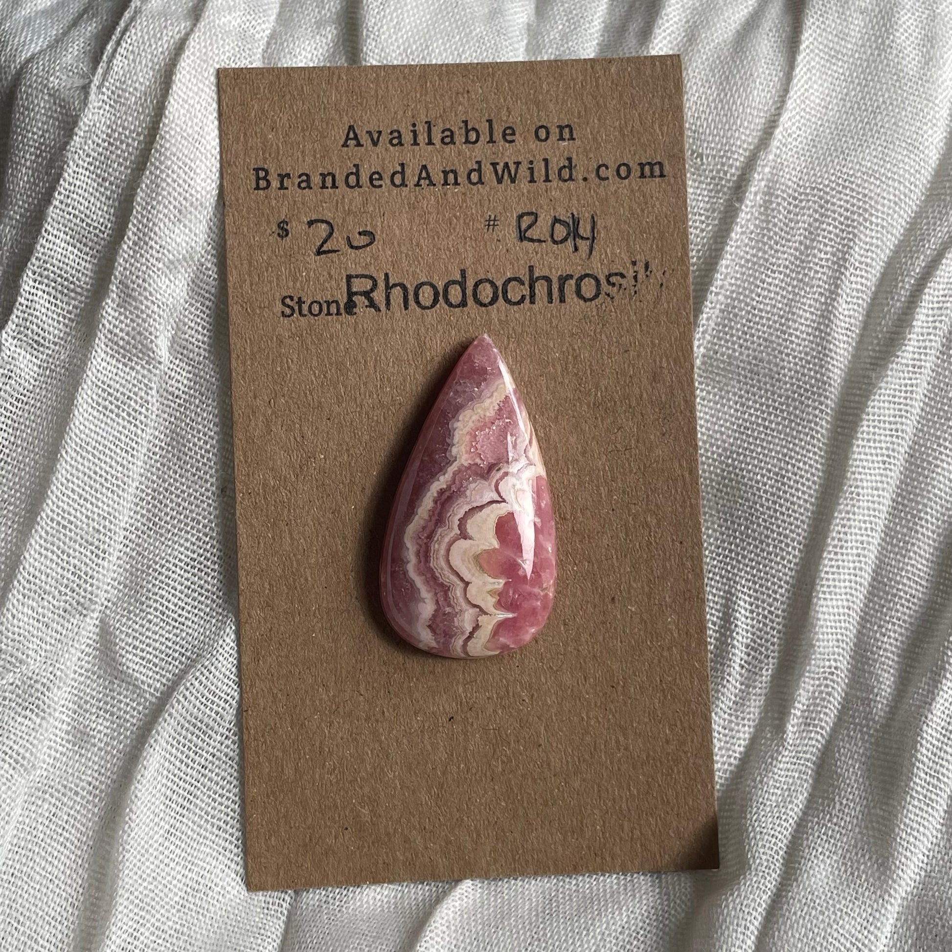 Rhodochrosite Cabochon - R14 C1FF28F3-7F5B-4CF4-B72B-38F8FA278859 Brandedandwild.com