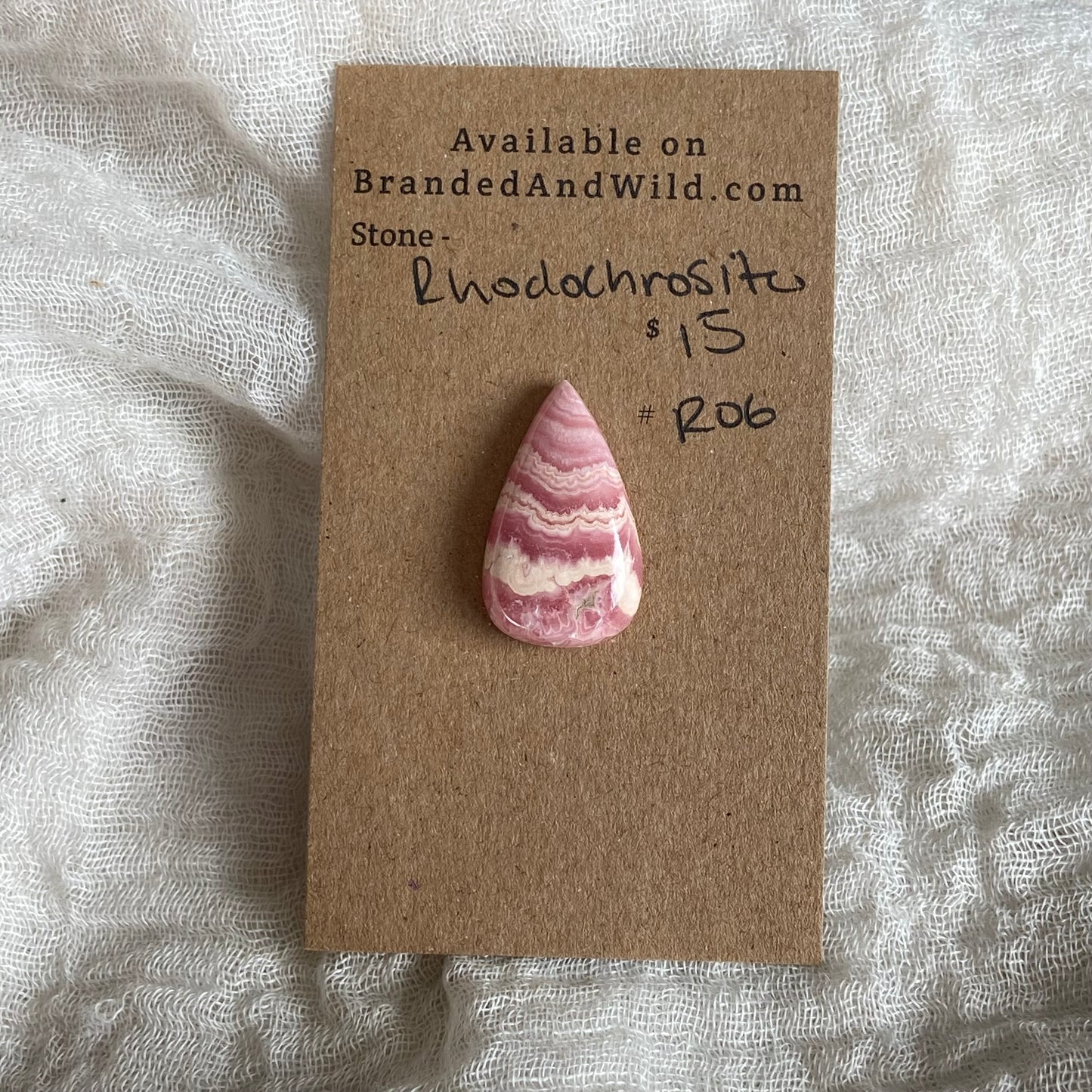 Rhodochrosite Cabochon - R06 C205F112-20A3-45EA-87B4-755E74F3CB7F Brandedandwild.com