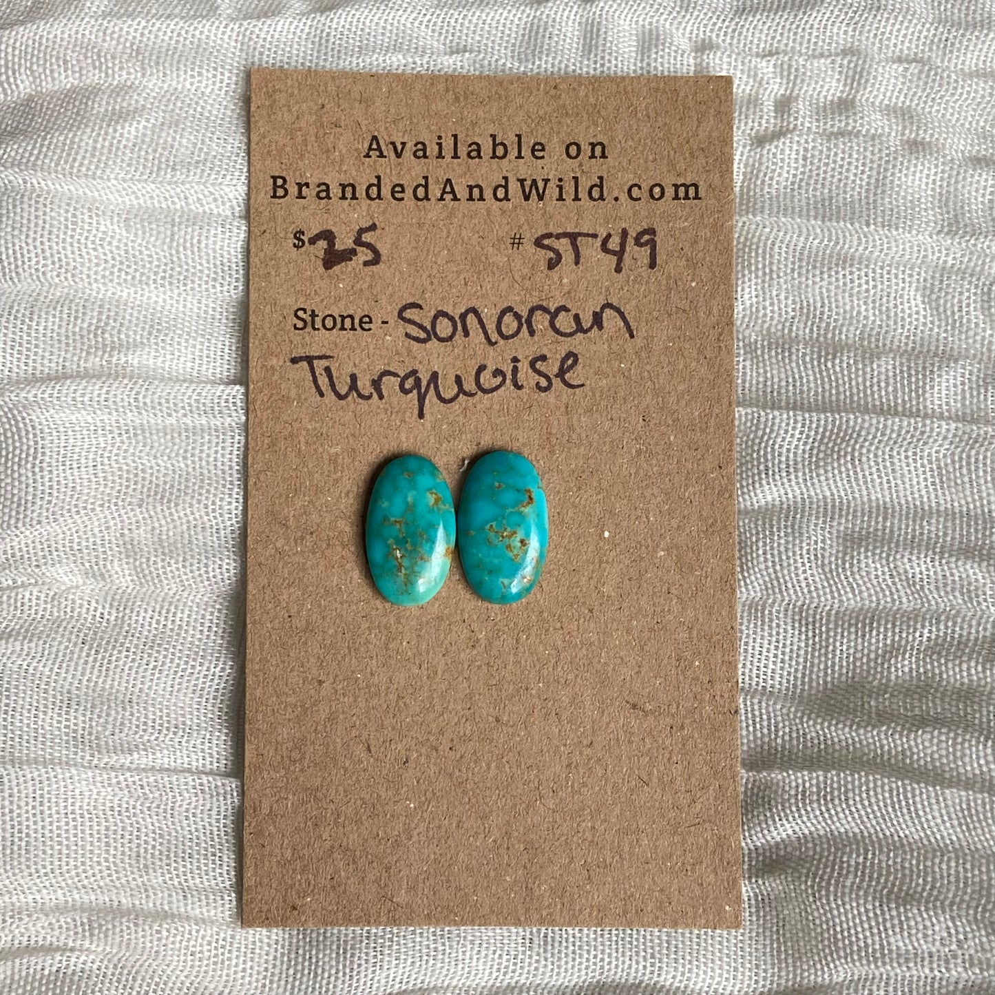 Sonoran Turquoise Cabochon - ST49 C233903E-8427-4C5F-9FD9-4FF62868CFA3 Brandedandwild.com