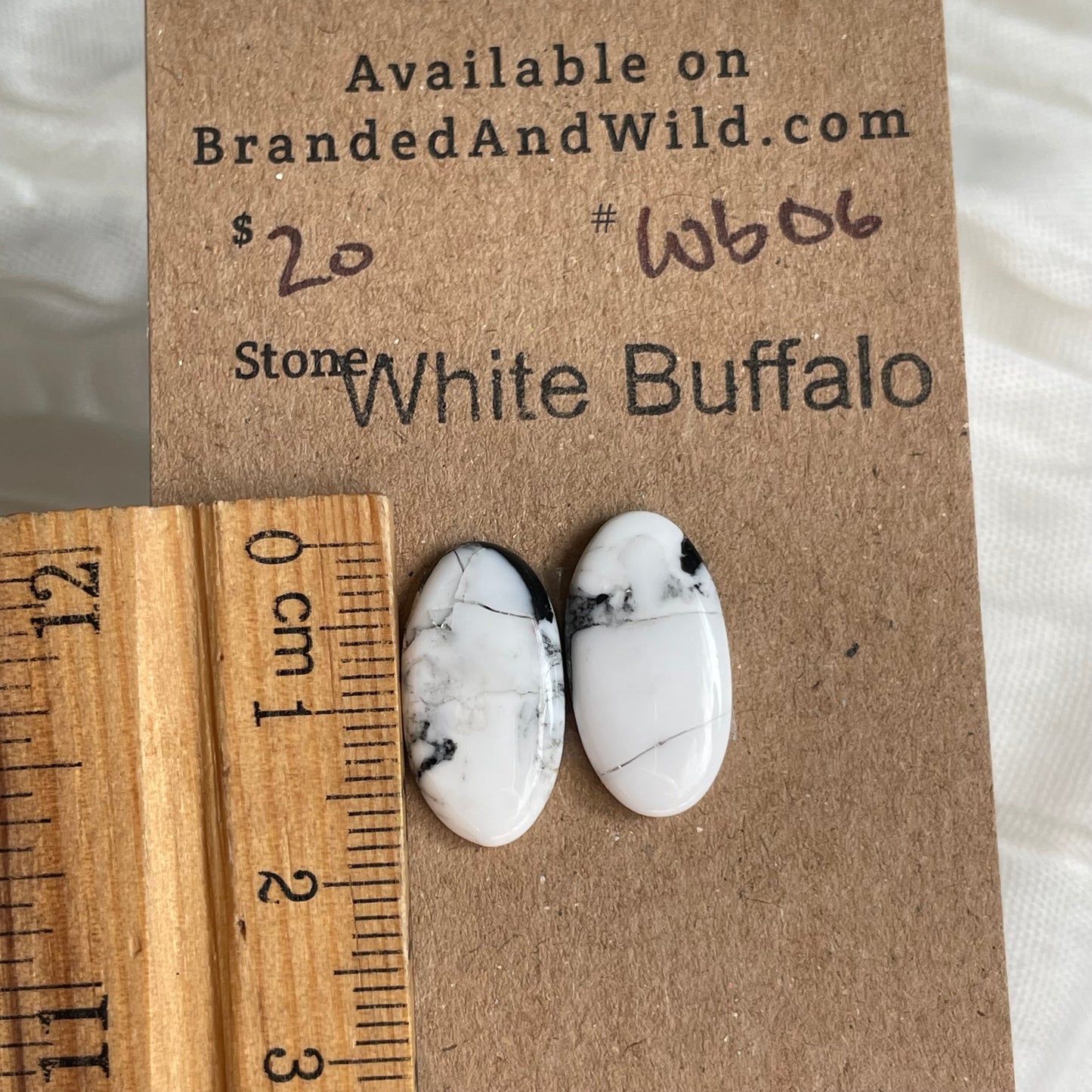 White Buffalo Cabochon - WB6 C23F68E7-74F9-4136-8187-1DF0C877744A Brandedandwild.com