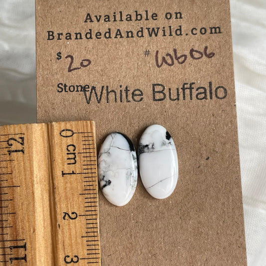 White Buffalo Cabochon - WB6 C23F68E7-74F9-4136-8187-1DF0C877744A Brandedandwild.com