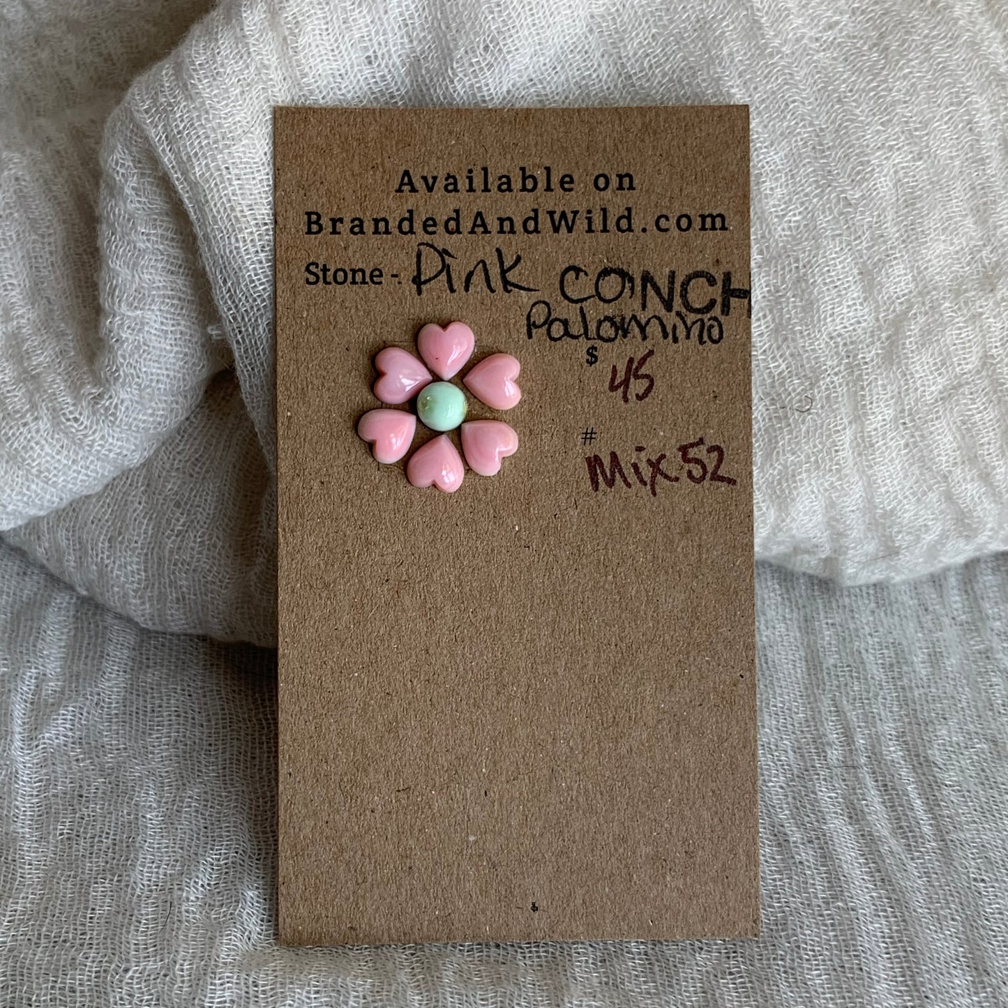 Palomino / Pink Conch Cabochon - Mix52