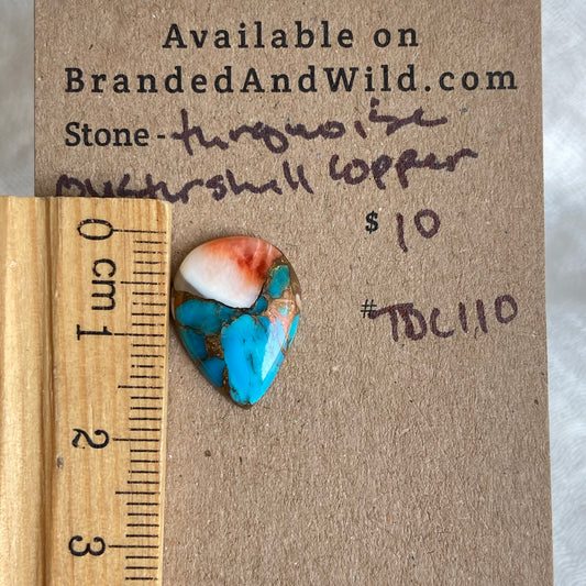 Turquoise, Oystershell, Copper Cabochon - TOC110