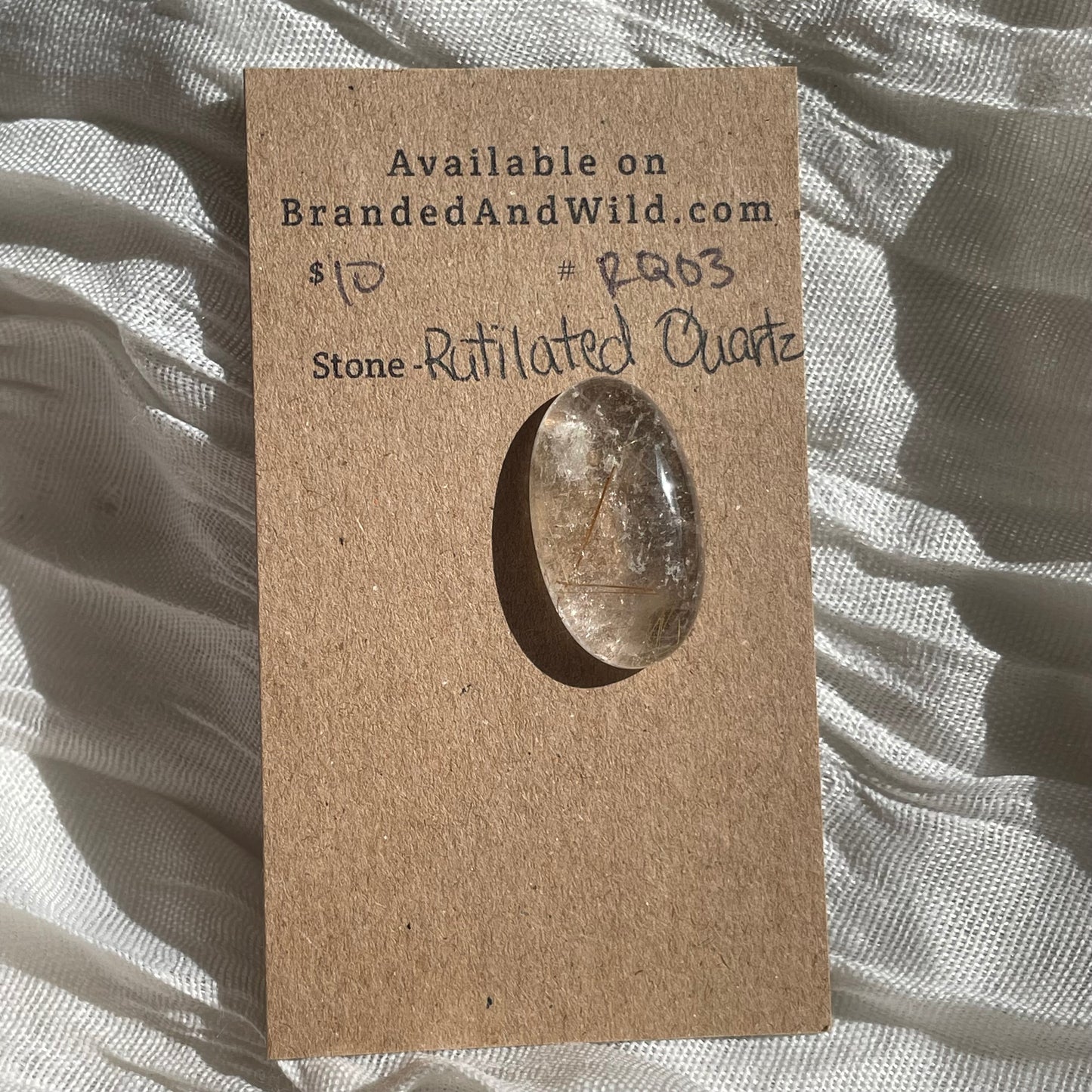 Rutilated Quartz Cabochon - RQ03 C2493E0B-0D51-4199-94CA-CFA7BEDEAFF1 Brandedandwild.com