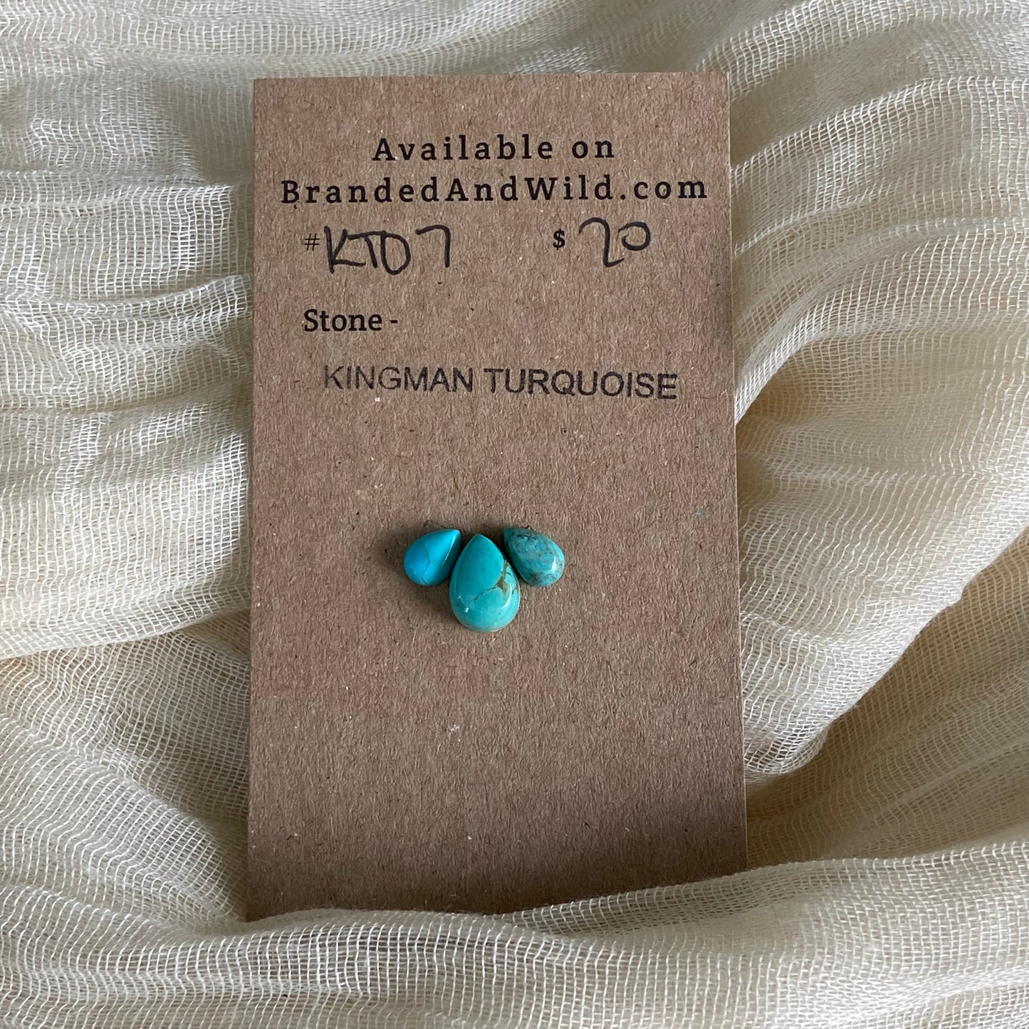 Kingman Turquoise Cabochon - KT07 C265BC35-EEAA-429F-8A0F-562BAC6AD6B1 Brandedandwild.com