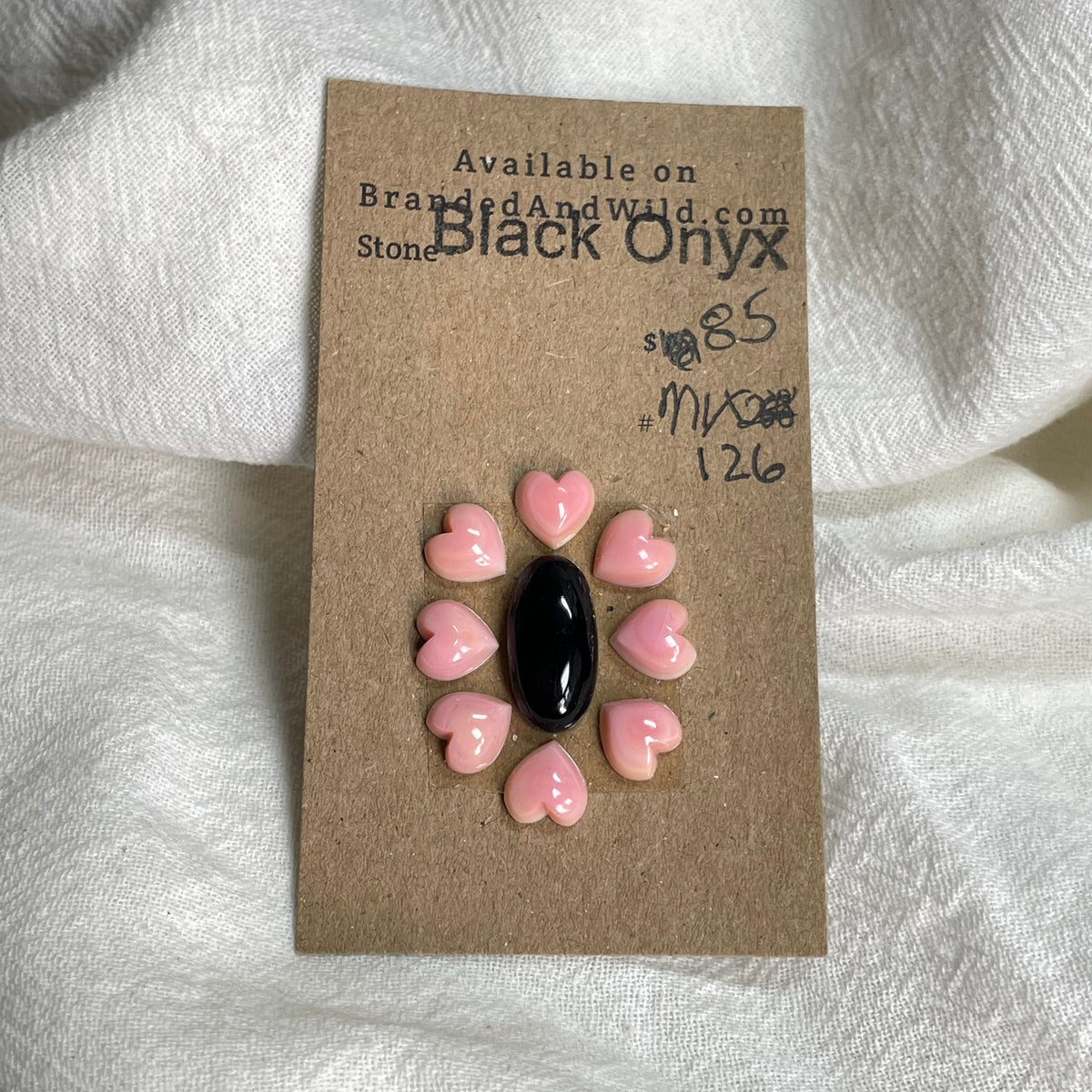 Black Onyx / Pink Conch Cabochon - MIX126 C268B026-C303-454D-81E1-949CE135AB4B Brandedandwild.com
