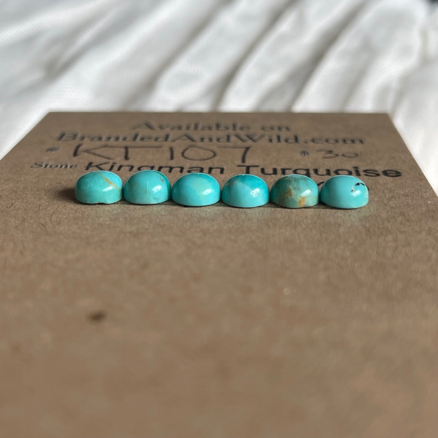 Kingman Turquoise Cabochon - KT107 C28223C6-36B4-4C94-B797-B8E3743A0E95 Brandedandwild.com