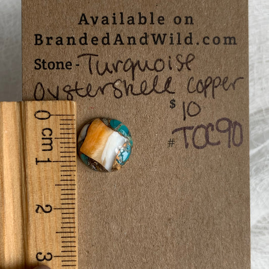 Turquoise, Oystershell, Copper Cabochon - TOC90