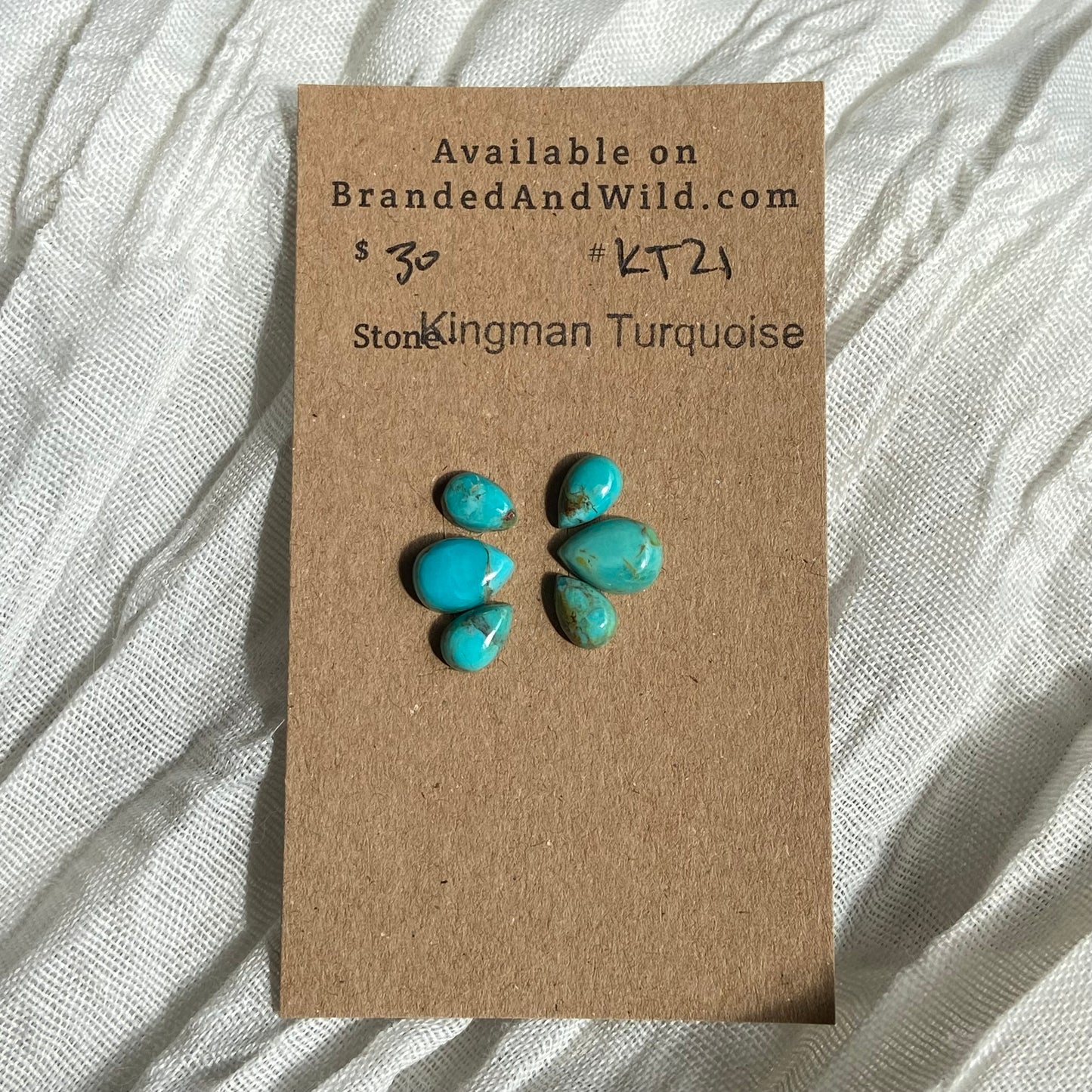 Kingman Turquoise Cabochon - KT21 C2E94BCA-46FA-4C69-9F92-DD99AD6C6326 Brandedandwild.com