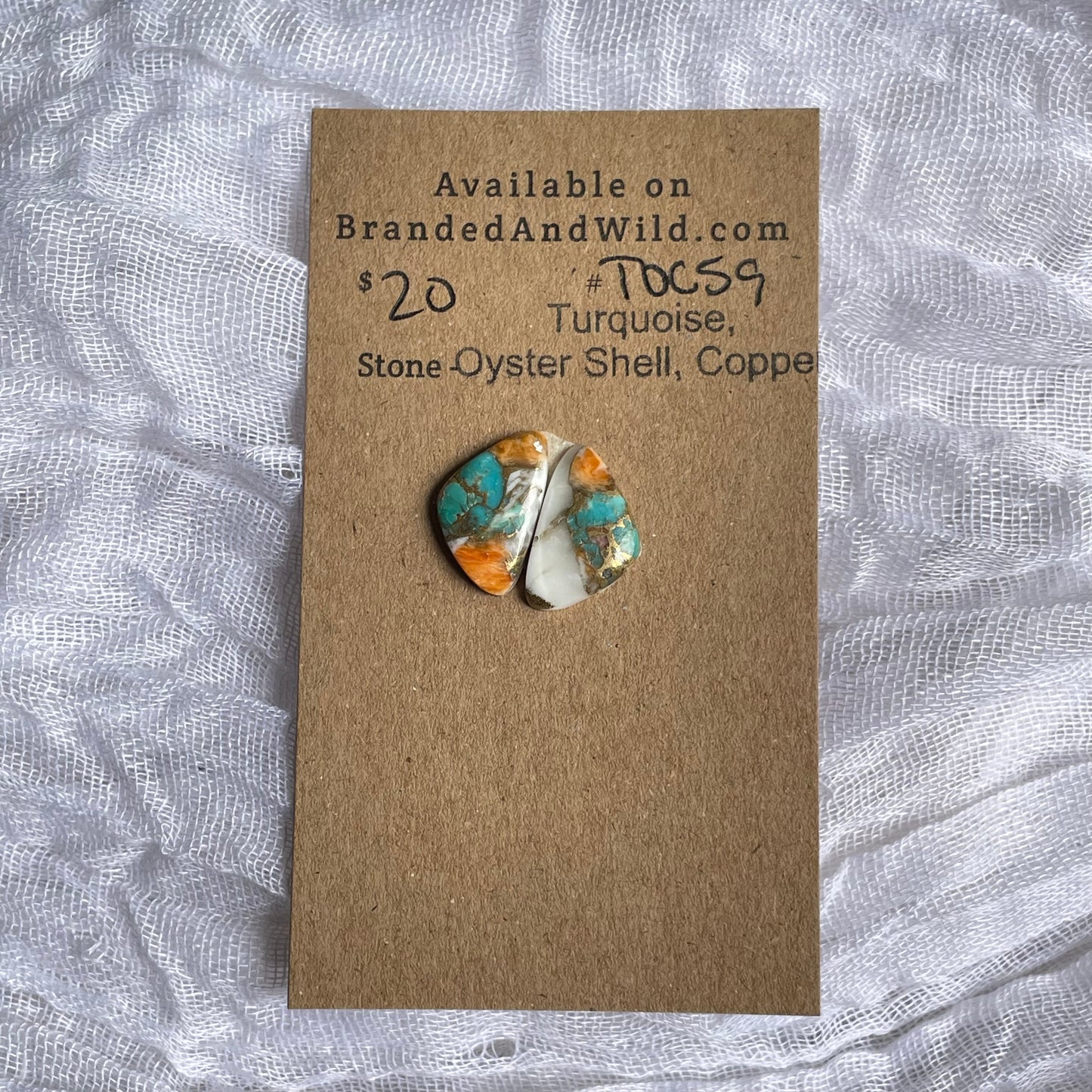 Turquoise, Oyster Shell, Copper Cabochon - TOC59 C33092EB-219F-484A-A444-8B4C7482DDE3 Brandedandwild.com