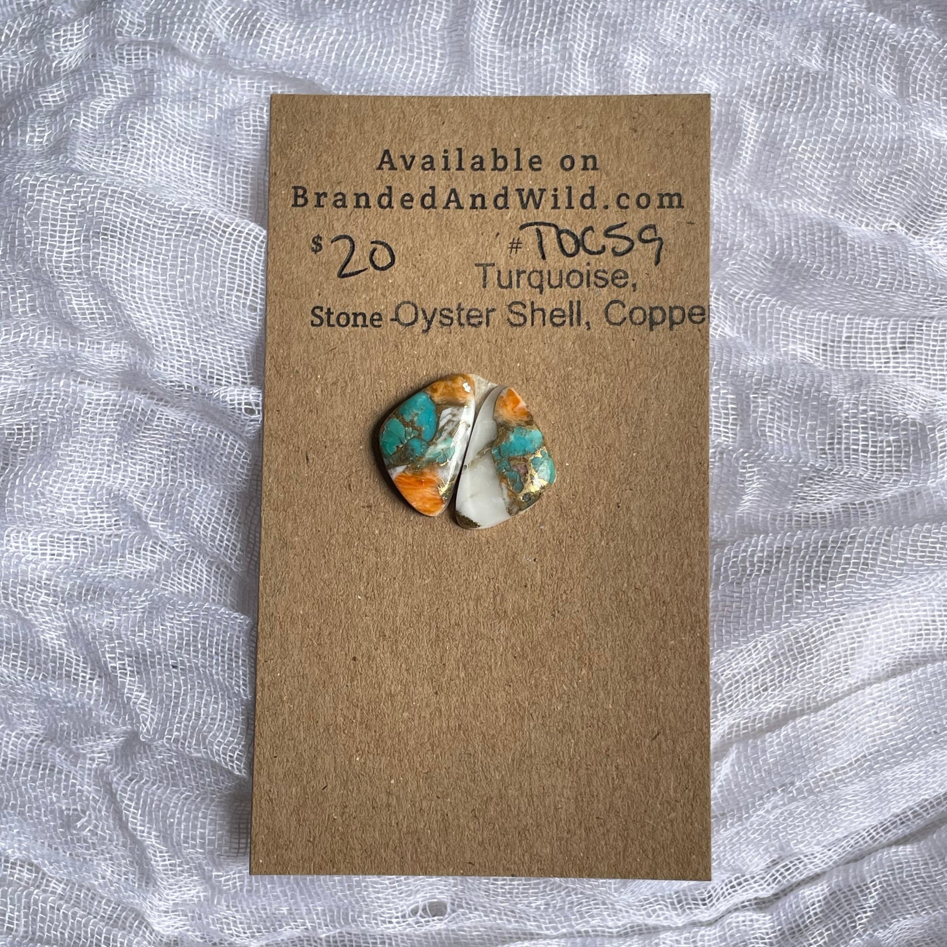 Turquoise, Oyster Shell, Copper Cabochon - TOC59 C33092EB-219F-484A-A444-8B4C7482DDE3 Brandedandwild.com