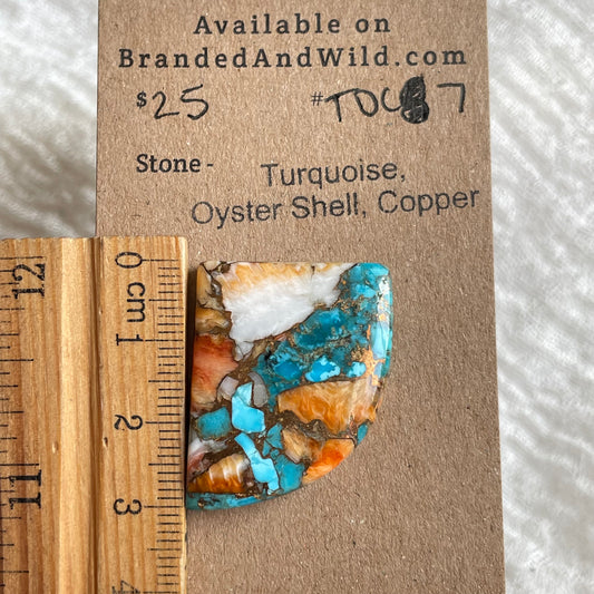 Turquoise, Oystershell, Copper Cabochon - TOC7 C3398FE4-38A5-4E24-8B1A-7DBC71191B6F Brandedandwild.com