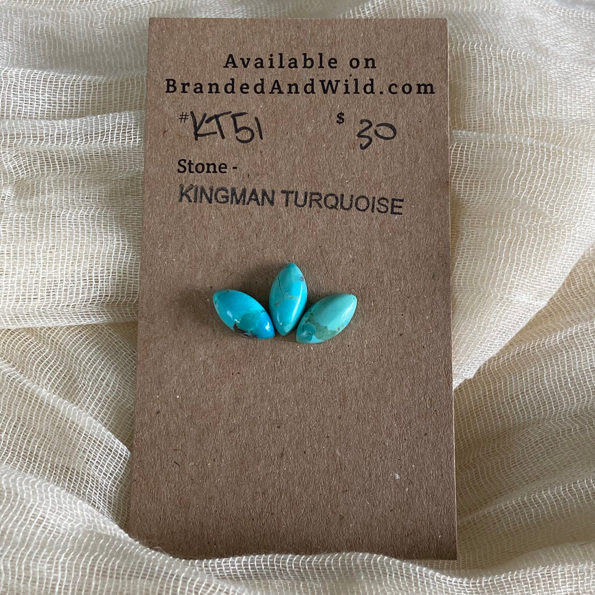 Kingman Turquoise Cabochon - KT51 C33F1DA9-761F-4865-B504-C85BC8304B55 Brandedandwild.com