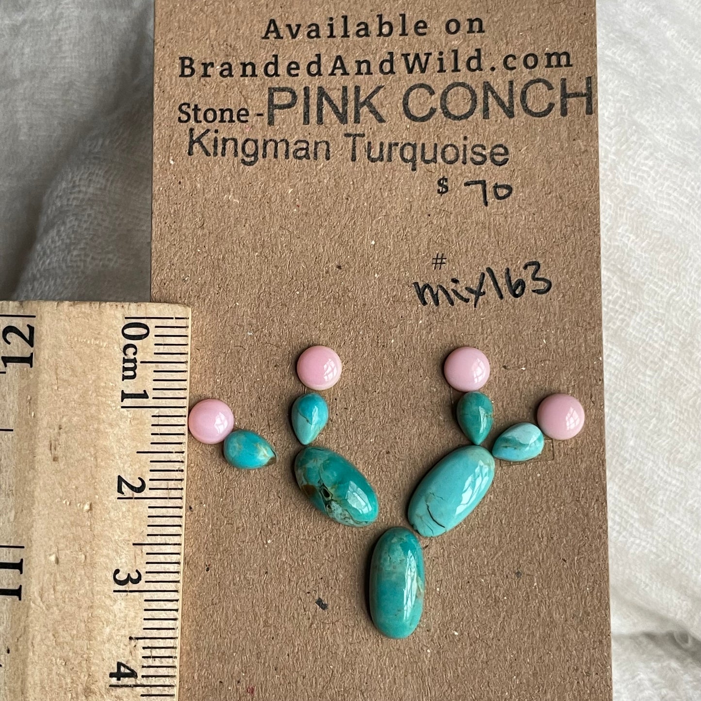 Kingman / Pink Conch Cabochon - Mix163 C383B4E4-500B-4ABF-A858-1751B05A7171 Brandedandwild.com