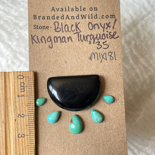 Kingman / Black Onyx Cabochon - Mix181 C384F406-9A13-4497-80C4-02231FBC9235 Brandedandwild.com