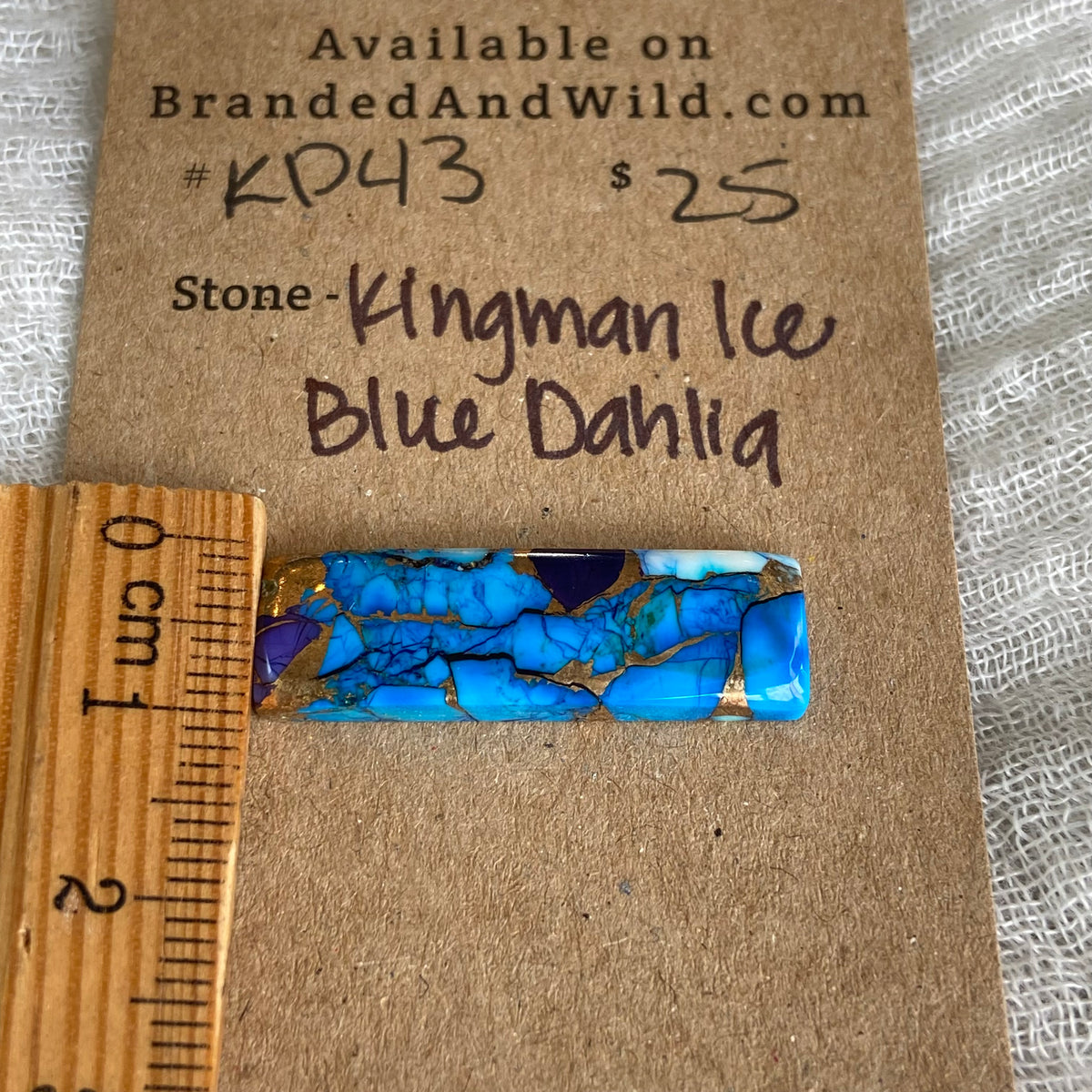 Kingman Ice Blue Dahlia Cabochon - KD43