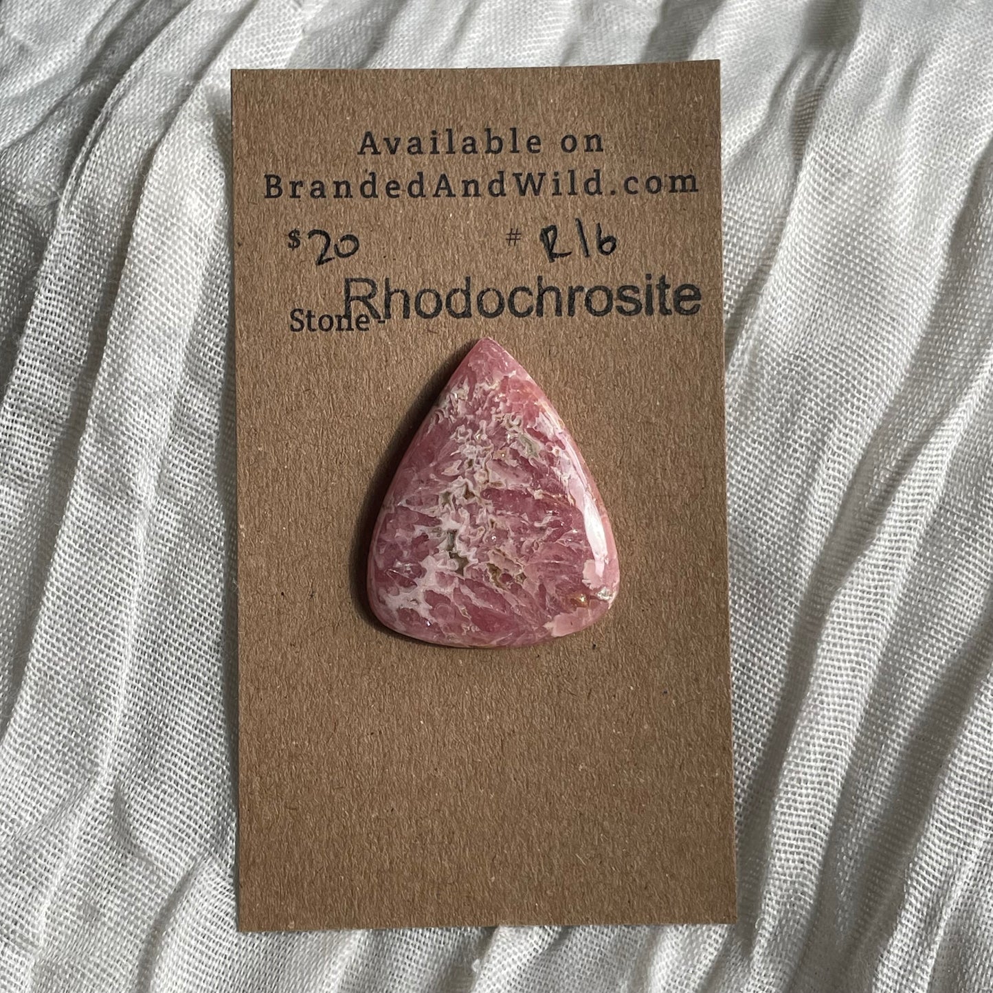 Rhodochrosite Cabochon - R16 C3E73926-5F61-4E9D-99CA-5FEC625F01C5 Brandedandwild.com