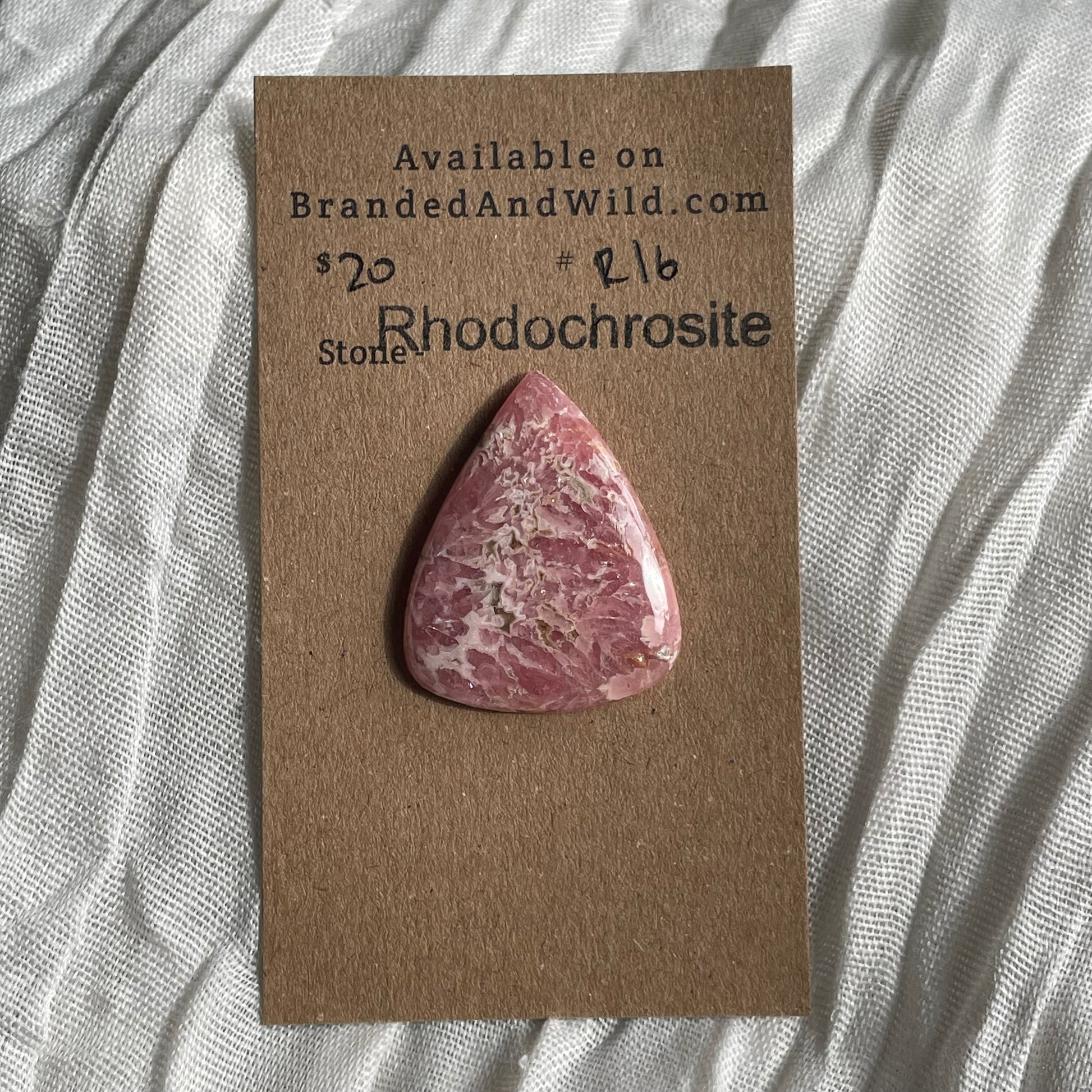 Rhodochrosite Cabochon - R16 C3E73926-5F61-4E9D-99CA-5FEC625F01C5 Brandedandwild.com