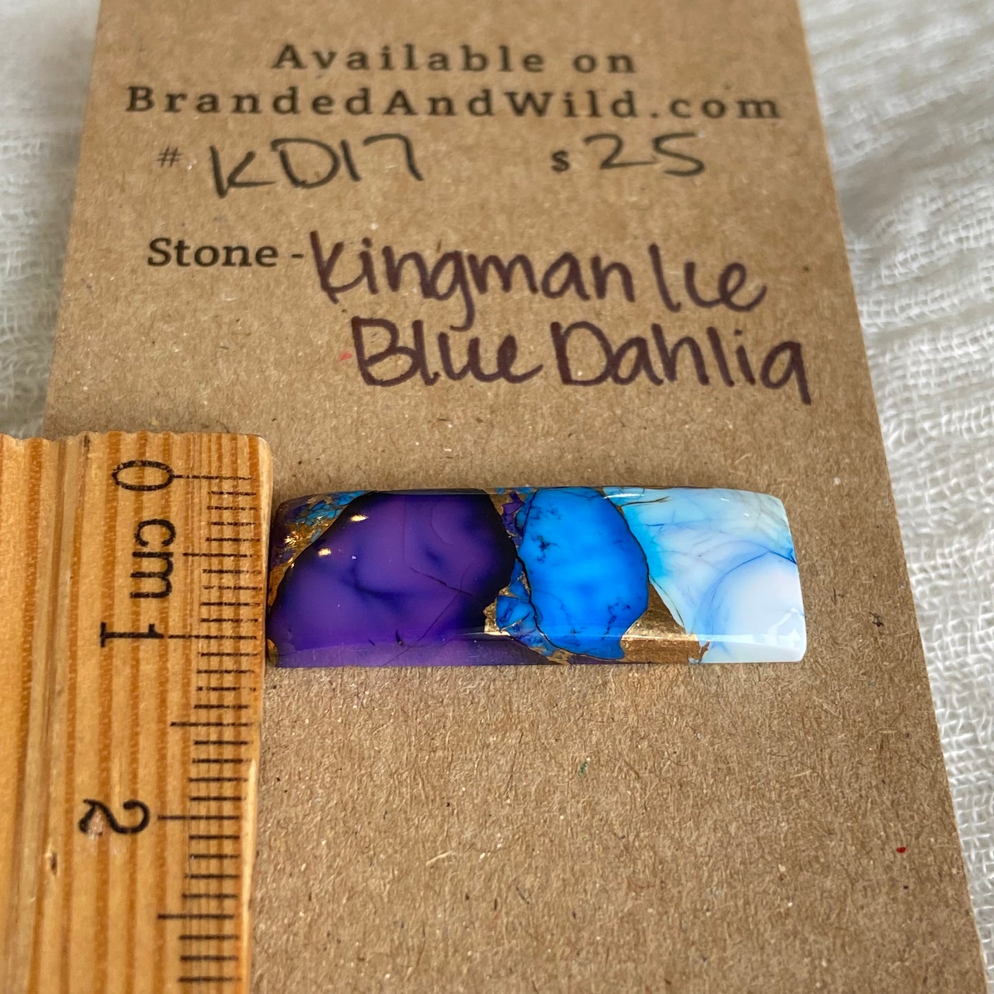 Kingman Ice Blue Dahlia Cabochon - KD17
